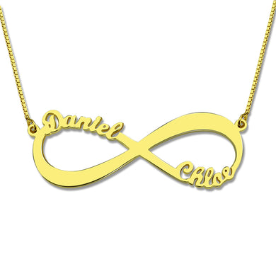 Wholesale Personalized Infinity Necklace Two Name Necklace Silver Lover Necklace Jewelry Valentine's D Gift