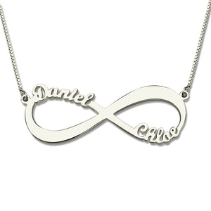 Wholesale Personalized Infinity Necklace Two Name Necklace Silver Lover Necklace Jewelry Valentine's D Gift