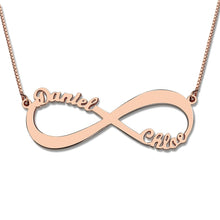 Carica l&#39;immagine nel visualizzatore di Gallery, Wholesale Personalized Infinity Necklace Two Name Necklace Silver Lover Necklace Jewelry Valentine&#39;s D Gift