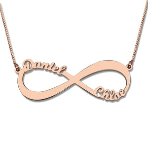 Wholesale Personalized Infinity Necklace Two Name Necklace Silver Lover Necklace Jewelry Valentine's D Gift