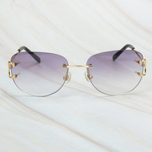 Carica l&#39;immagine nel visualizzatore di Gallery, Rimless Sunglasses Luxury Carter Glasses Frame Men Sunglasses Retro Designer Women Eyewear for Driving Travelling