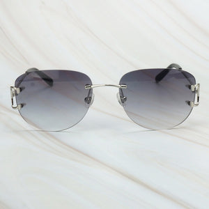 Rimless Sunglasses Luxury Carter Glasses Frame Men Sunglasses Retro Designer Women Eyewear for Driving Travelling