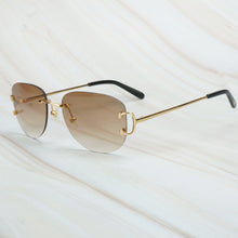 Carica l&#39;immagine nel visualizzatore di Gallery, Rimless Sunglasses Luxury Carter Glasses Frame Men Sunglasses Retro Designer Women Eyewear for Driving Travelling