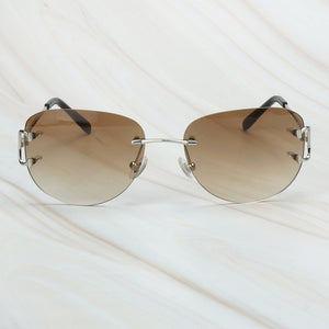 Rimless Sunglasses Luxury Carter Glasses Frame Men Sunglasses Retro Designer Women Eyewear for Driving Travelling