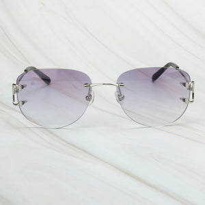 Rimless Sunglasses Luxury Carter Glasses Frame Men Sunglasses Retro Designer Women Eyewear for Driving Travelling