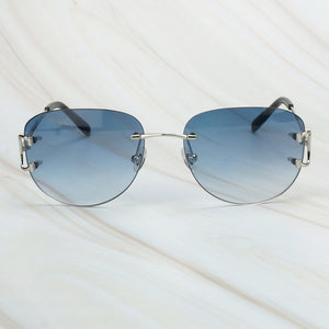 Rimless Sunglasses Luxury Carter Glasses Frame Men Sunglasses Retro Designer Women Eyewear for Driving Travelling