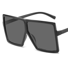 Carica l&#39;immagine nel visualizzatore di Gallery, Shades Black Oversized Square Sunglasses  2023 Popular Retro Big Flat Top Plastic Men Sun Glasses Bulk UV400