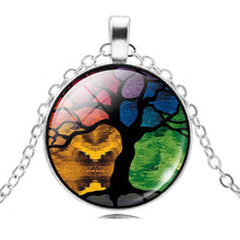 Carica l&#39;immagine nel visualizzatore di Gallery, Wholesale Silver Plated Statement Necklaces For Women Fashion Jewelry The Tree Of Life Glass Cabochon Pendant Necklaces Collares