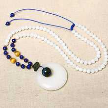 Load image into Gallery viewer, Wholesale Xinjiang Kangwa Natural Stone Necklace Gourd Safety Button Pendant Lucky for Women Men Sweater Chain Necklace Jewelry