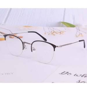 round optical frames half rim glasses women gold gun wine can put prescription myopia lens super light 2023 hot