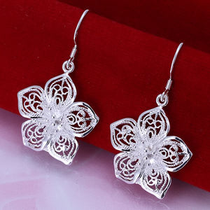 Wholesale silver plated Earring,925 Jewelry silver,Fashion Flower Earrings SMTE035