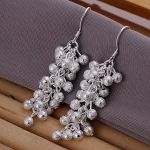 Wholesale silver plated Earring,925 Jewelry silver,Sand Grape Earrings SMTE007