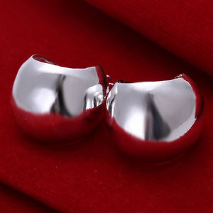 Wholesale silver plated Earring,925 Jewelry silver,Smooth Egg Earrings SMTE052