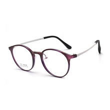 Carica l&#39;immagine nel visualizzatore di Gallery, Width-134 Ultra light retro plastic steel small face men eyewear women circular myopia goggle optical eyeglasses eyewear frames