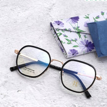 Load image into Gallery viewer, Width-137 T31027 Transparent Metal Full Frame Retro Myopic Optical Flat Spectacle Frame Goggles Women&#39;s Small Frame