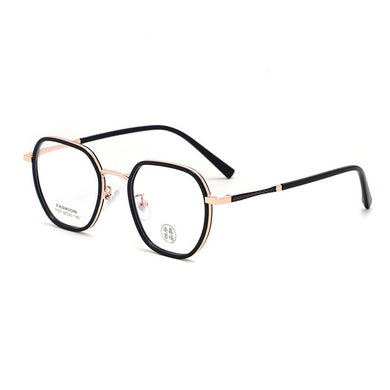Width-137 T31027 Transparent Metal Full Frame Retro Myopic Optical Flat Spectacle Frame Goggles Women's Small Frame
