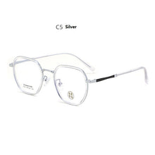 Load image into Gallery viewer, Width-137 T31027 Transparent Metal Full Frame Retro Myopic Optical Flat Spectacle Frame Goggles Women&#39;s Small Frame
