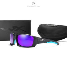 Load image into Gallery viewer, Wiley x  WX brand 2023 Sports Sunglasses Men HD Polarized Sun Glasses TR90 Square Frame Reflective Coating Mirror lens UV400