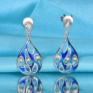 Bohemian Water Drop Enamel Earrings For Women 925 Sterling Silver Earring Engagement Party Jewelry pendientes plata 925
