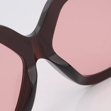 Load image into Gallery viewer, Wine acetate butterfly women sunglasse with metal details red transparent lenses