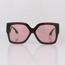 Load image into Gallery viewer, Wine acetate butterfly women sunglasse with metal details red transparent lenses