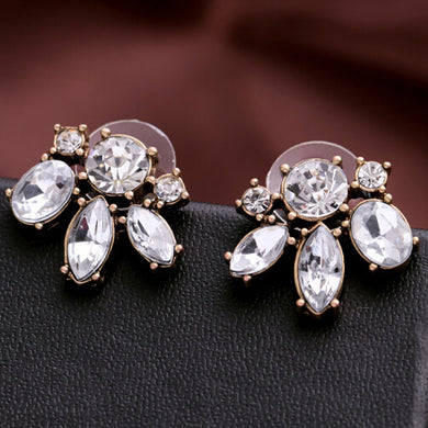 Direct Selling Offer Trendy Unisex Plant Earings Brinco Fashion Mini Crystal Flower Stud Earrings