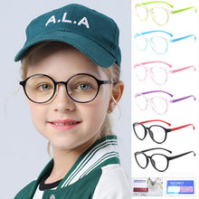 Load image into Gallery viewer, With Case Boy Girl Game Reading Computer Protective Goggle Children Glasses Plain Kids Round Anti Blue Light Eyewear