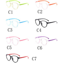 Load image into Gallery viewer, With Case Boy Girl Game Reading Computer Protective Goggle Children Glasses Plain Kids Round Anti Blue Light Eyewear