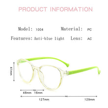 Load image into Gallery viewer, With Case Boy Girl Game Reading Computer Protective Goggle Children Glasses Plain Kids Round Anti Blue Light Eyewear