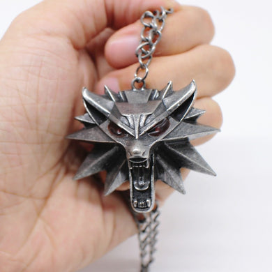 Wizard 3 Wild Hunt Game pendant necklace Geralt animal metal link chain wolf head necklace steam 1 bag 1 card original quality