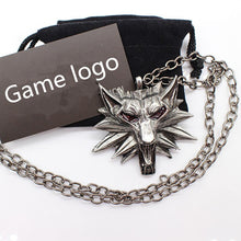 Load image into Gallery viewer, Wizard 3 Wild Hunt Game pendant necklace Geralt animal metal link chain wolf head necklace steam 1 bag 1 card original quality