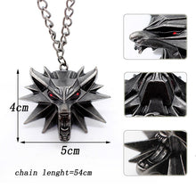 Load image into Gallery viewer, Wizard 3 Wild Hunt Game pendant necklace Geralt animal metal link chain wolf head necklace steam 1 bag 1 card original quality