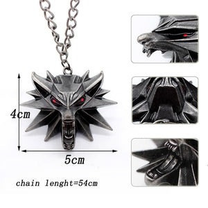 Wizard 3 Wild Hunt Game pendant necklace Geralt animal metal link chain wolf head necklace steam 1 bag 1 card original quality