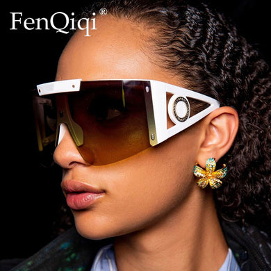 Woman Designer Sunglasses Women 2023  Onepieces Oversized Rimless Sunglass Lunette De Soleil Femme Luxe