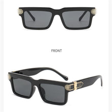 Load image into Gallery viewer, Woman leopard glasses Rectangular wide face color changing mirror Men's and women's outdoor leisure sunshade mirror