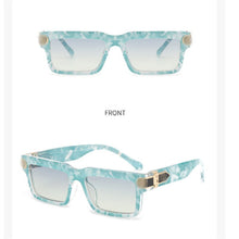 Load image into Gallery viewer, Woman leopard glasses Rectangular wide face color changing mirror Men's and women's outdoor leisure sunshade mirror