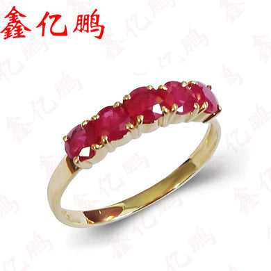 Women 18 k gold inlaid natural ruby ring Noble fashion exquisite Wedding gift for the real thing