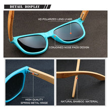 Load image into Gallery viewer, Women 2023 Sun Glasses Square Natural Bamboo  Original Sunglasses Handmade Vintage Polarized  Eyewear