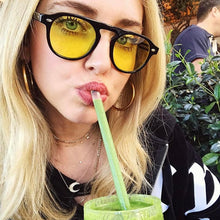Load image into Gallery viewer, Women 2023  Brand Designer Retro Vintage Sunglasses Pink Yellow Glasses Round Lunette De Soleil Femme