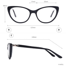 Load image into Gallery viewer, Women Acetate Cat Eye Glasses Full Rim Small Prescription Eyeglass Frame For Optical Lenses Myopia Reading Multifocal