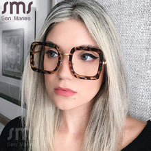 Load image into Gallery viewer, Women Anti Blue Light Computer Glasses  Brand Designer Oversized Square Eyeglasses Eyewear Optical Frames UV400