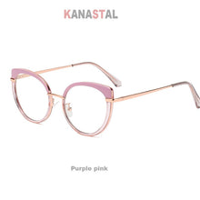 Load image into Gallery viewer, Women Anti-blue Ray Blocking Glasses TR90 Metal Cat Eye Bicolor Frame Eyewear Ladies Computer Myopia Prescription Glasses Frame