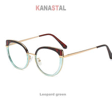 Load image into Gallery viewer, Women Anti-blue Ray Blocking Glasses TR90 Metal Cat Eye Bicolor Frame Eyewear Ladies Computer Myopia Prescription Glasses Frame