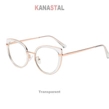 Load image into Gallery viewer, Women Anti-blue Ray Blocking Glasses TR90 Metal Cat Eye Bicolor Frame Eyewear Ladies Computer Myopia Prescription Glasses Frame