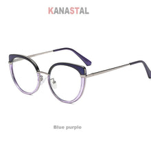 Load image into Gallery viewer, Women Anti-blue Ray Blocking Glasses TR90 Metal Cat Eye Bicolor Frame Eyewear Ladies Computer Myopia Prescription Glasses Frame