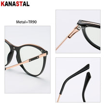 Load image into Gallery viewer, Women Blue Light Blocking Glasses Frame TR90 Metal Cateye Frame Eyeglass Men Computer Prescription Optical Eyewear Trend  WB603