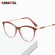 Load image into Gallery viewer, Women Blue Light Blocking Glasses Frame TR90 Metal Cateye Frame Eyeglass Men Computer Prescription Optical Eyewear Trend  WB603