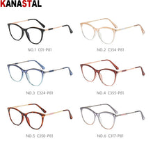 Load image into Gallery viewer, Women Blue Light Blocking Glasses Frame TR90 Metal Cateye Frame Eyeglass Men Computer Prescription Optical Eyewear Trend  WB603