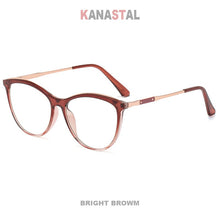 Load image into Gallery viewer, Women Blue Light Blocking Glasses Frame TR90 Metal Cateye Frame Eyeglass Men Computer Prescription Optical Eyewear Trend  WB603