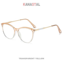 Load image into Gallery viewer, Women Blue Light Blocking Glasses Frame TR90 Metal Cateye Frame Eyeglass Men Computer Prescription Optical Eyewear Trend  WB603